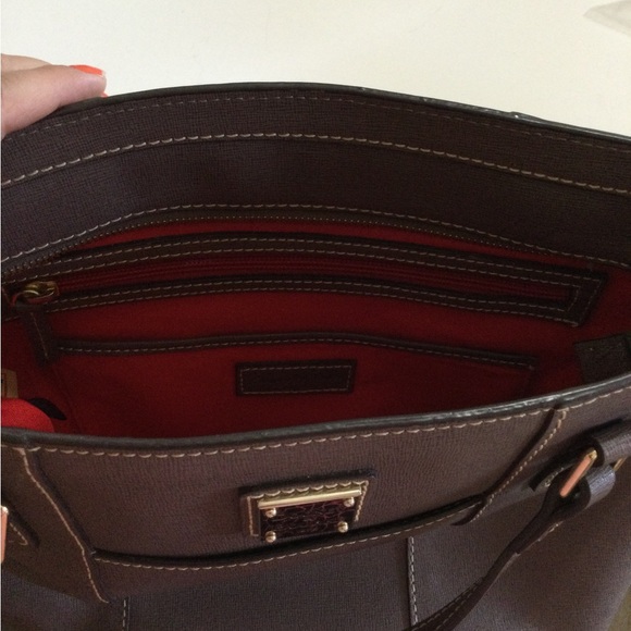 Dooney and Bourke gray Leather Zipper top Closure Shoulder Handbag - Picture 9 of 15